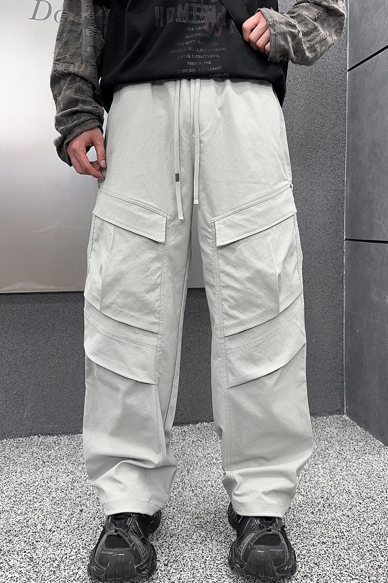 Ivory Pleated Cargo Pants