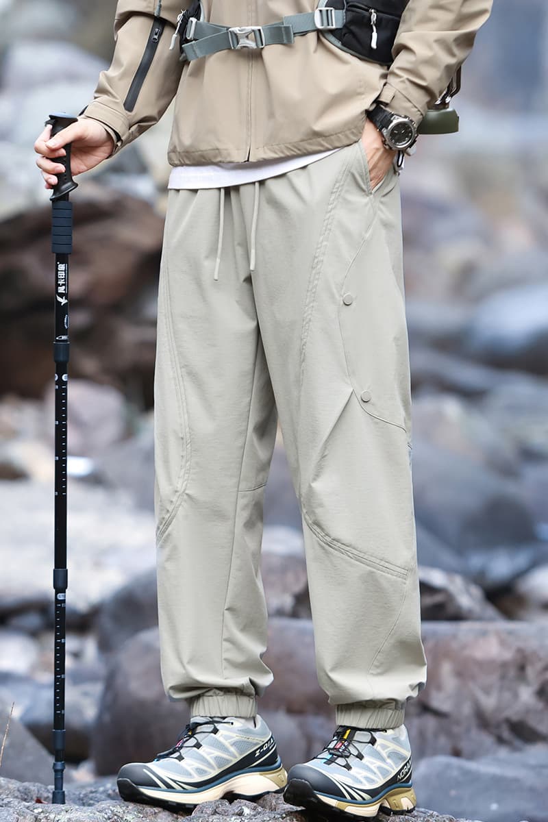 Sand Button-Flap Joggers